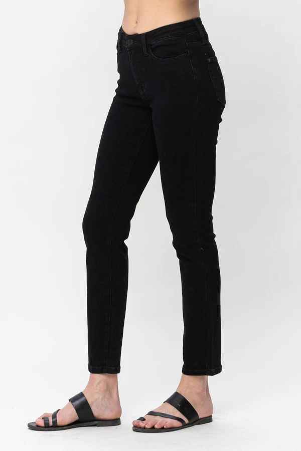 Layla Black Mid-Rise Slim Fit Jeans