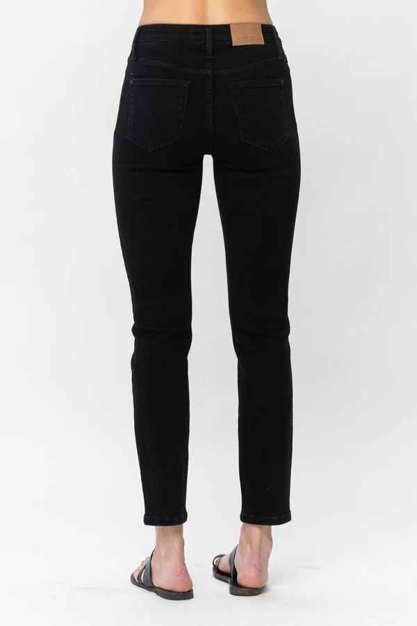 Layla Black Mid-Rise Slim Fit Jeans