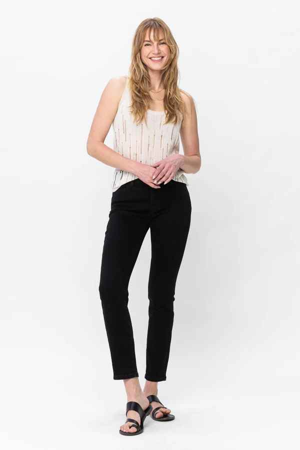 Plus Layla Black Mid-Rise Slim Fit Jeans