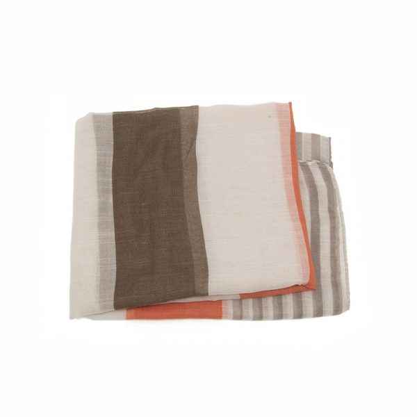 Orange Mocha Stripe Oblong Scarf