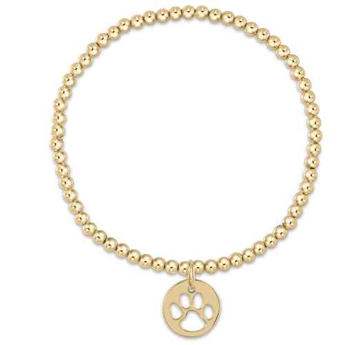 Classic Gold 3mm Paw Print Bracelet
