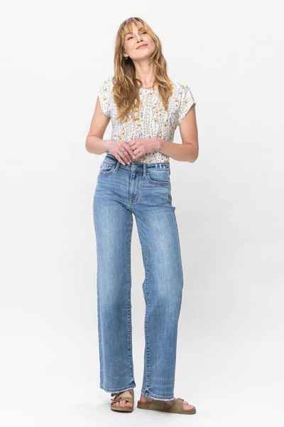 Winnie Mid Rise Vintage Wash Wide Leg Jean