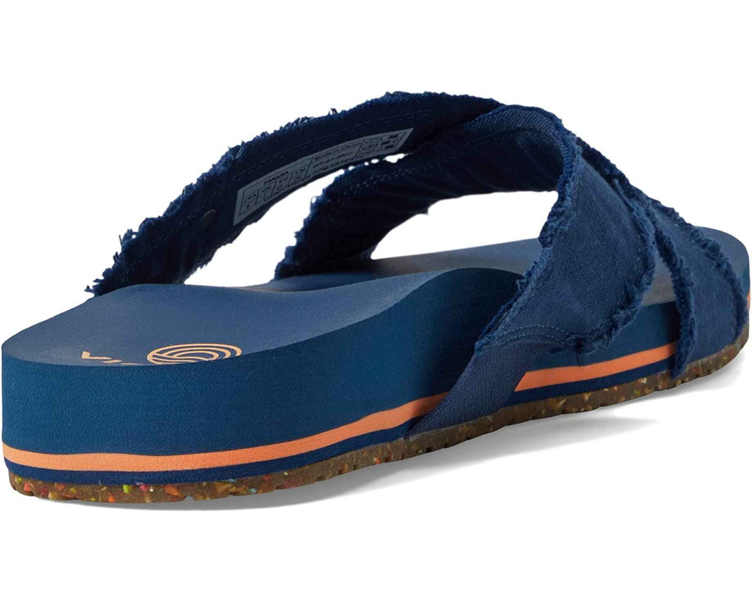 Panama Navy Criss Cross Slide Sandal