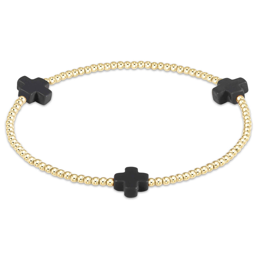 Extends Onyx Signature Cross Bracelet
