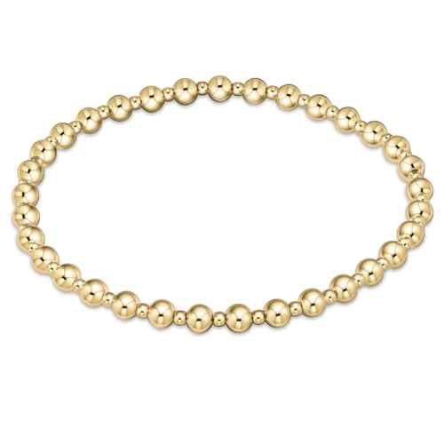 Extends - Gold Classic Grateful Pattern 4mm Bead Bracelet