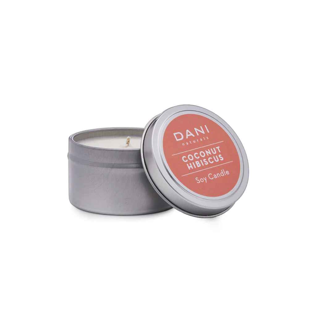 2oz COCONUT HIBISCUS TRAVEL TIN CANDLE