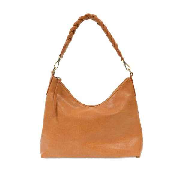 Cognac Selene Slouchy Hobo With Braided Handle