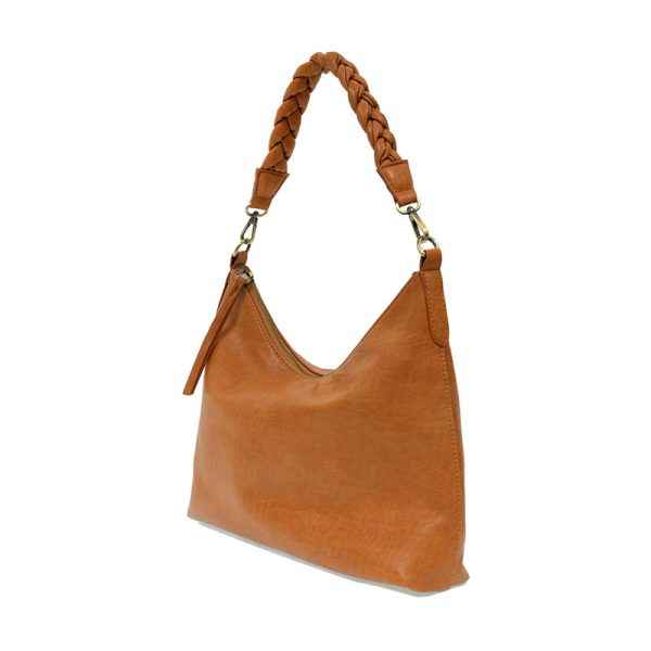 Cognac Selene Slouchy Hobo With Braided Handle