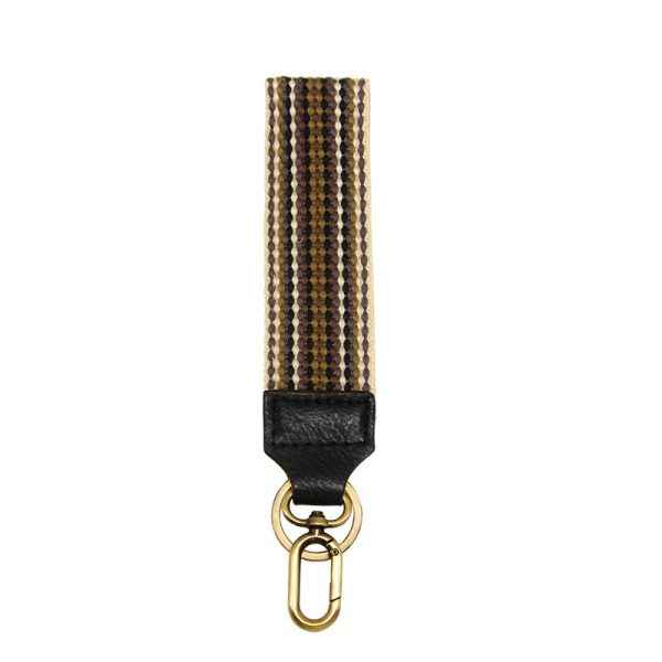 Mustard Black Multi Woven Wristlet Keychain