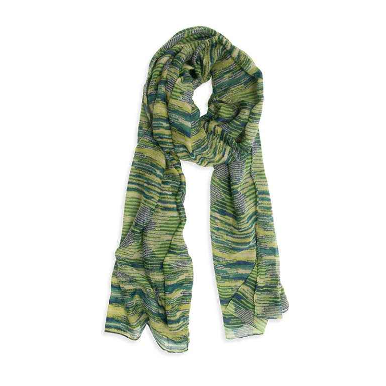 GREEN ABSTRACT IKAT SCARF