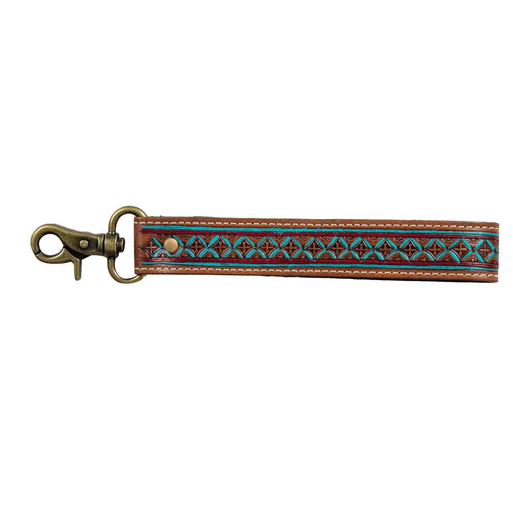 Santa Fe Vista Hand Tooled Key Fob