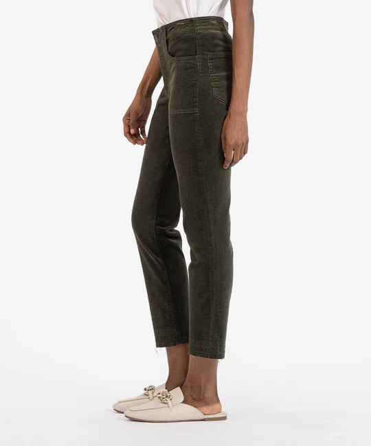 Reese Olive High Rise Corduroy Pant