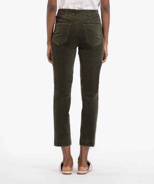 Reese Olive High Rise Corduroy Pant