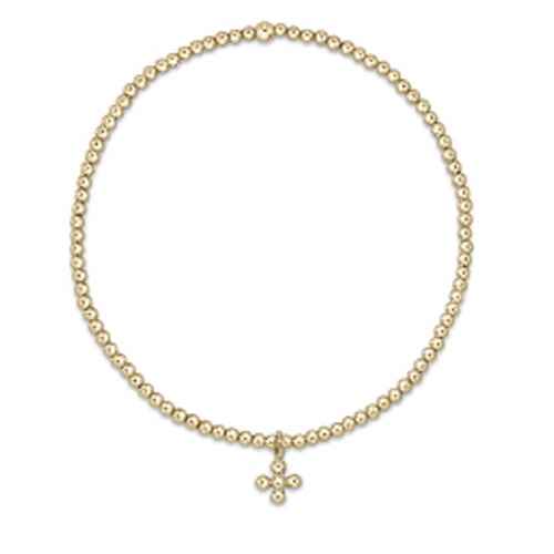 Extends - Classic Gold Beaded Signature Cross 2mm Bead Brace