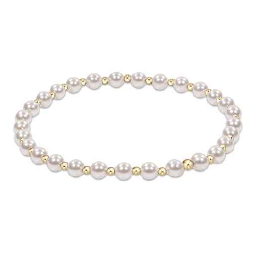 Pearl Classic Grateful Pattern 4mm Bead Bracelet