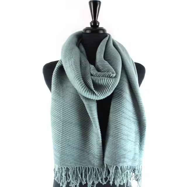 SEAFOAM PLEATED SCARF