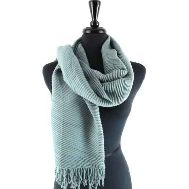 SEAFOAM PLEATED SCARF