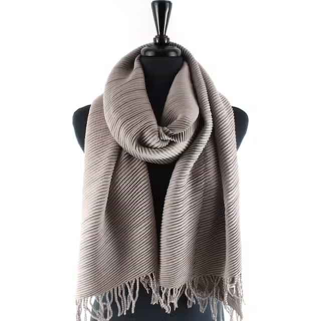 TAUPE PLEATED SCARF