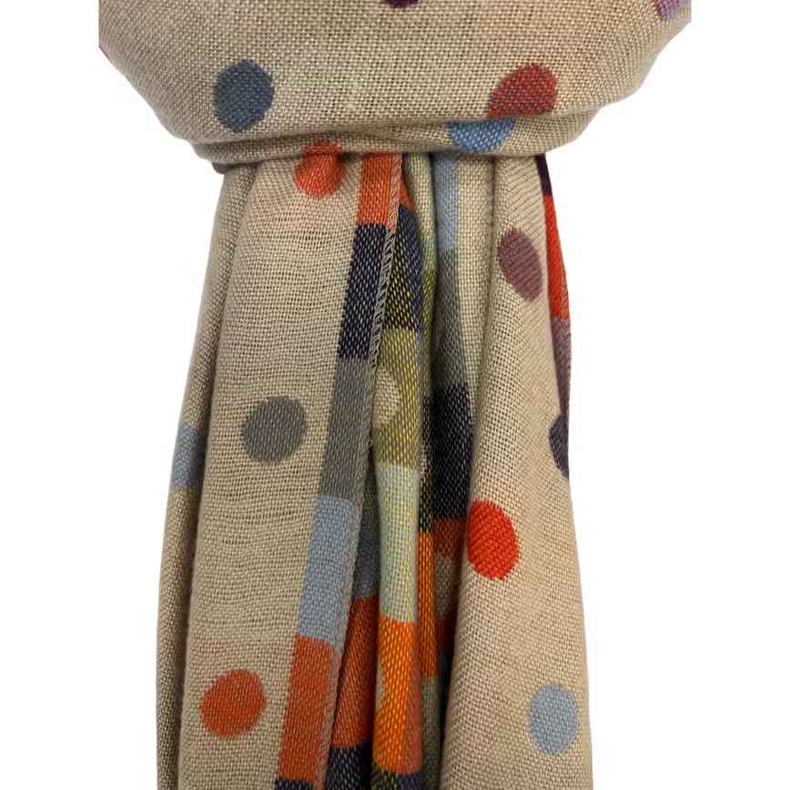 Beige Multi Dots Reversible Scarf