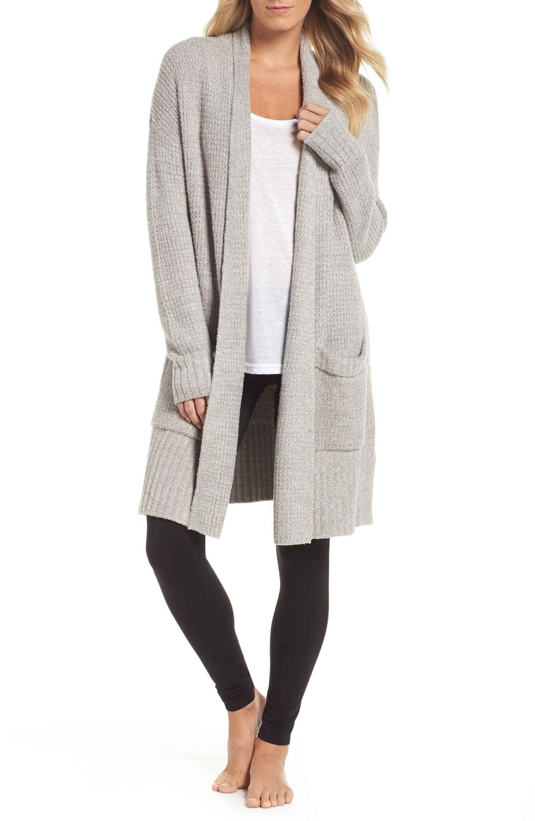 Pewter-Silver Heather Cozychic Lite Long Weekend Cardigan