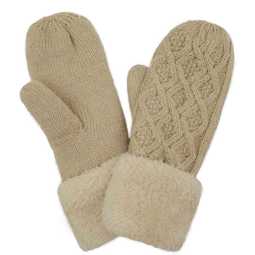 LUCERNE CABLE CUFFED MITTENS