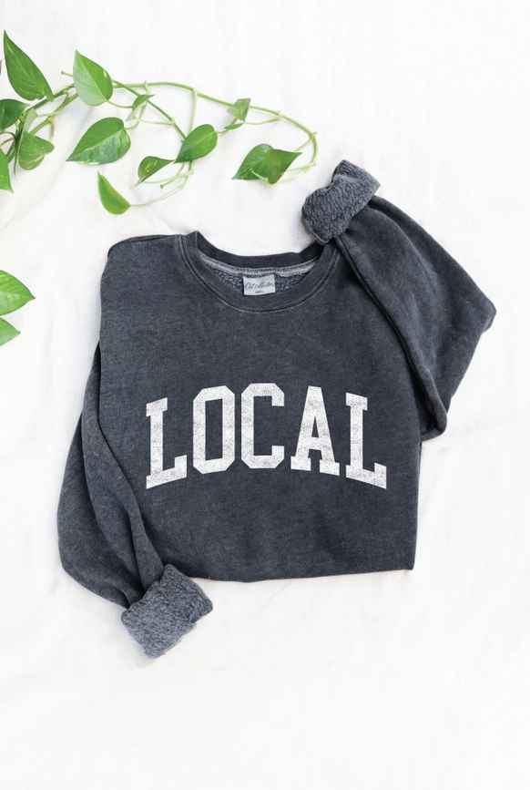 Local Vintage Black Graphic Crew Sweatshirt