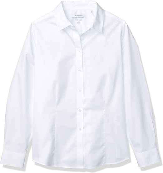 Dianna Pinpoint White Long Sleeve Shirt