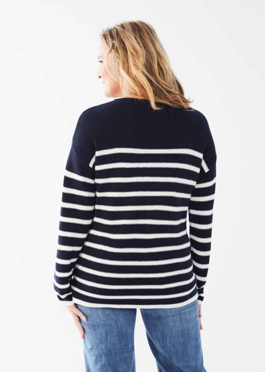 NAVY STRIPE SWEATER