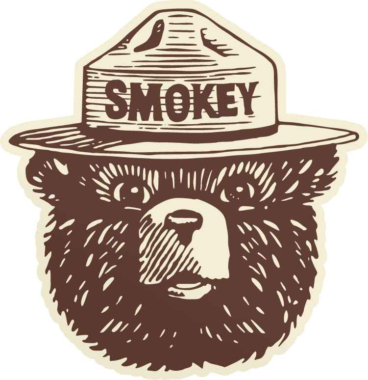 SMOKEY THE BEAR LOGO STICKER