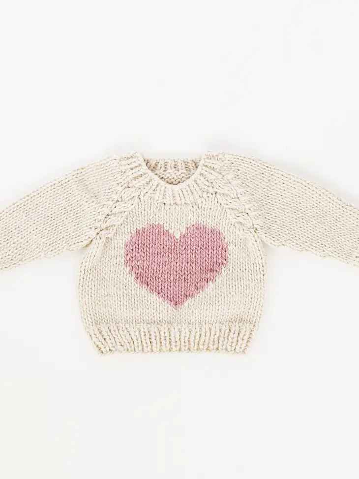 Sweetheart Hand-Knit Crew Sweater
