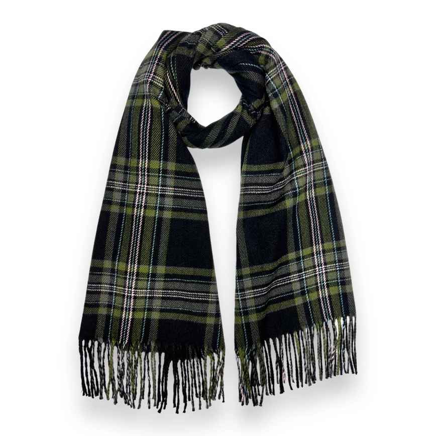 BLACK SCOTTISH TARTAN SCARF