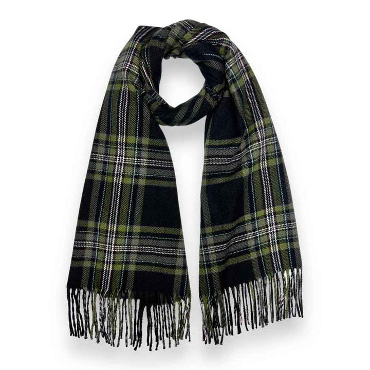 BLACK SCOTTISH TARTAN SCARF