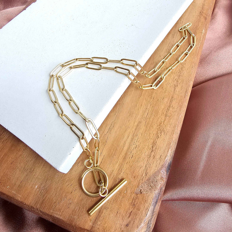 Gold 18" Luxe Paper Clip Chain
