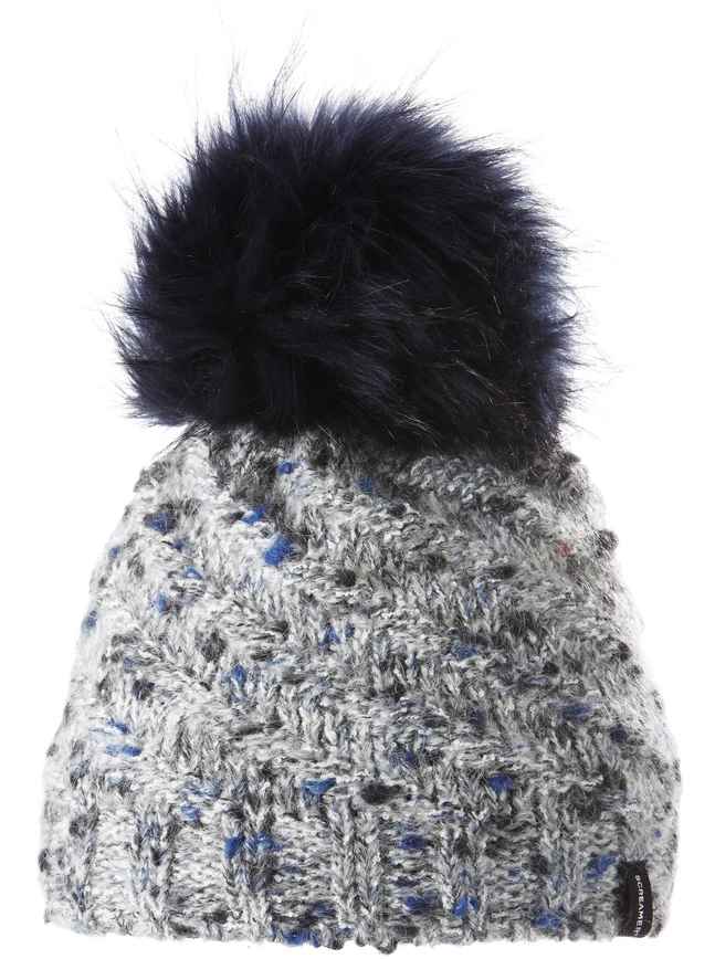 SADIE NAVY MARLED POM BEANIE