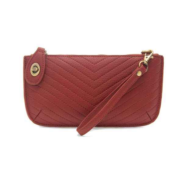 Garnet Chevron Quilted Crossbody Wristlet