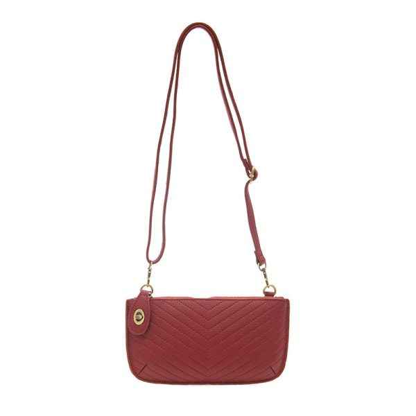 Garnet Chevron Quilted Crossbody Wristlet