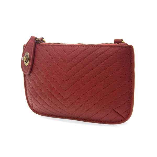 Garnet Chevron Quilted Crossbody Wristlet