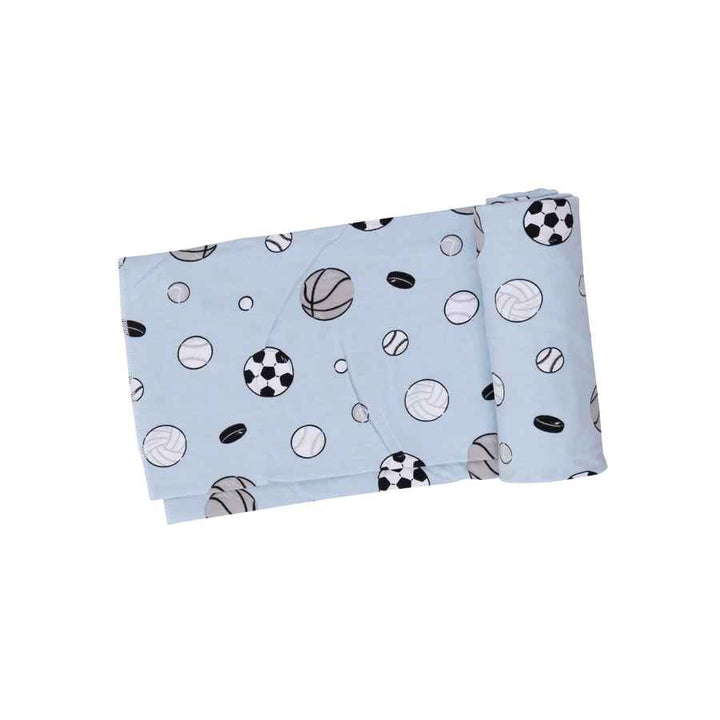 Sports Ball Blue Swaddle Blanket