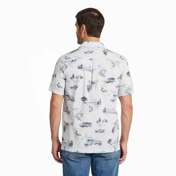 Men's Outdoor Fishing Landscape Camp Shirt
