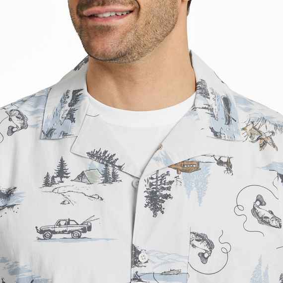 Men's Outdoor Fishing Landscape Camp Shirt