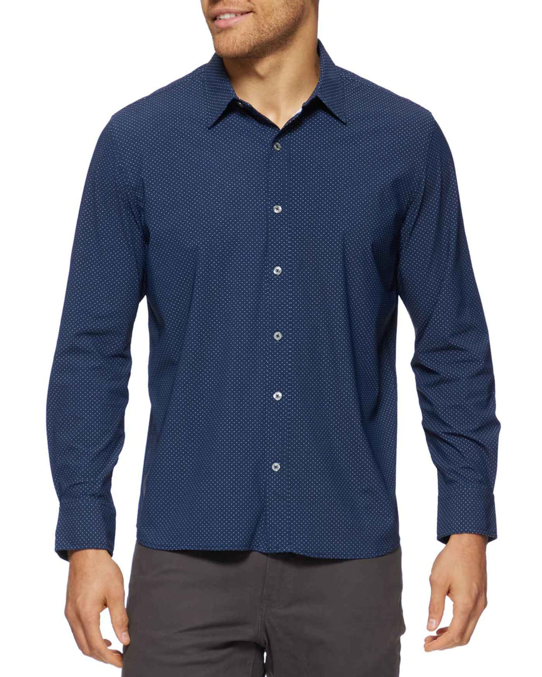 Men's Loretto Long  Sleeve Dot Print Commuter Shirt