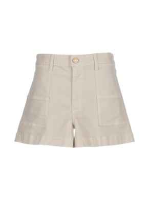 Jane Ecru High Rise Shorts With Pork Chop Pockets