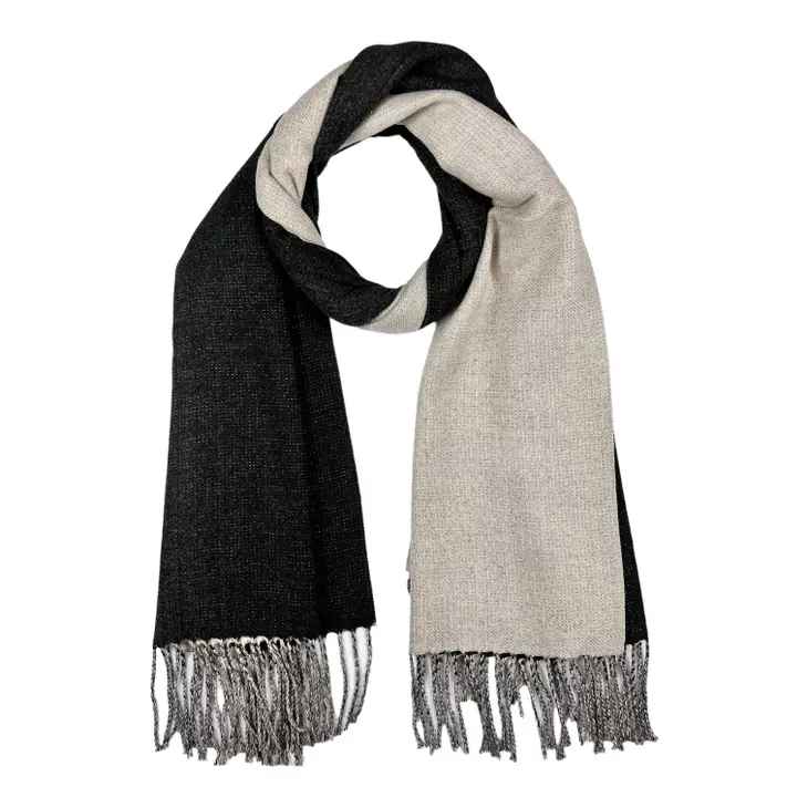 Black Reversible Two Tone Luxe Scarf
