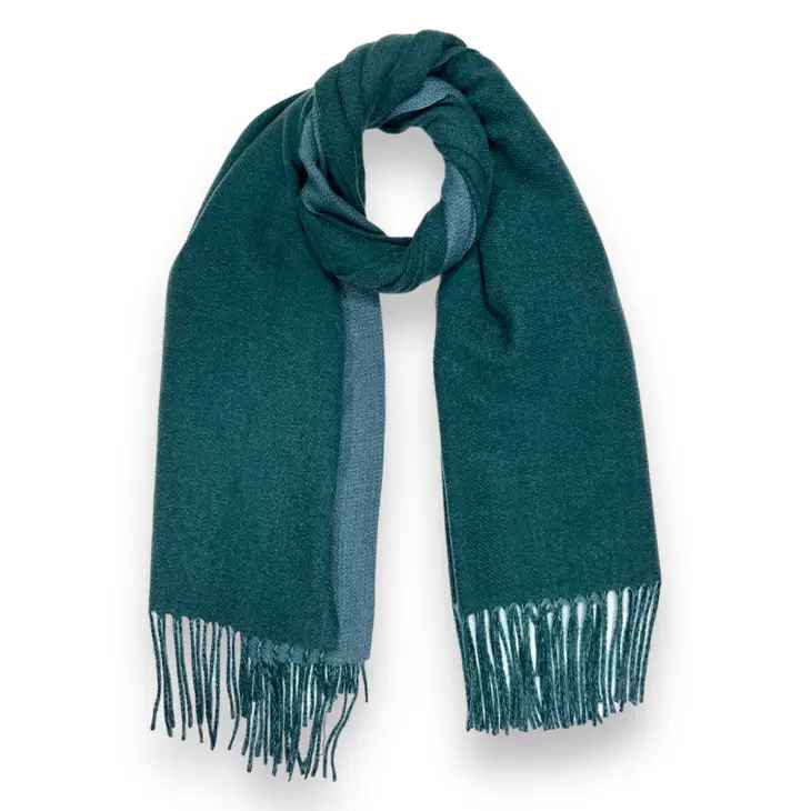 Teal Two Tone Reversible Luxe Scarf
