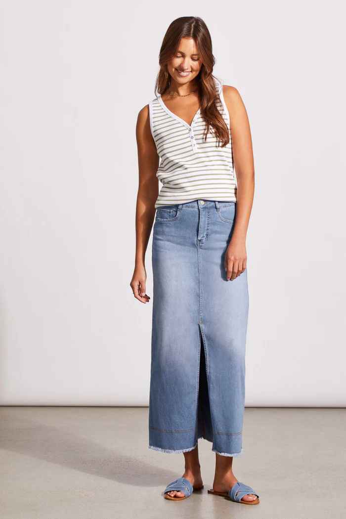 SKY BLUE LONG DENIM SKIRT