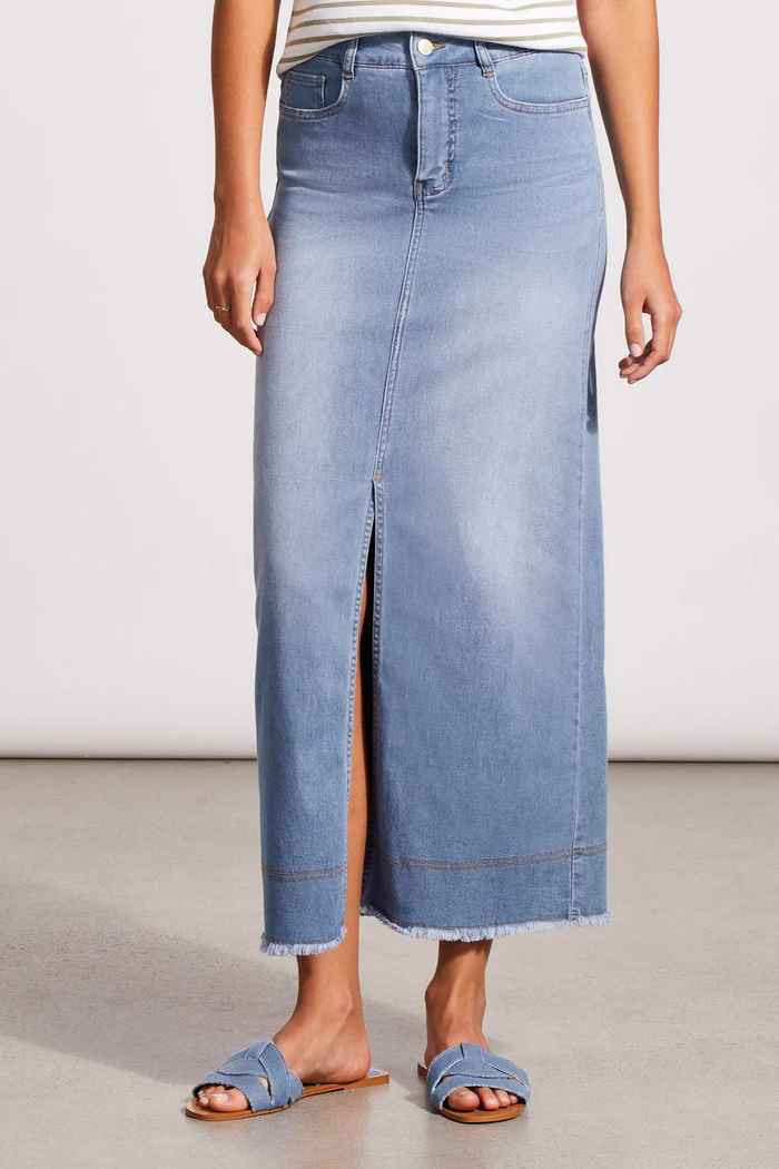 SKY BLUE LONG DENIM SKIRT