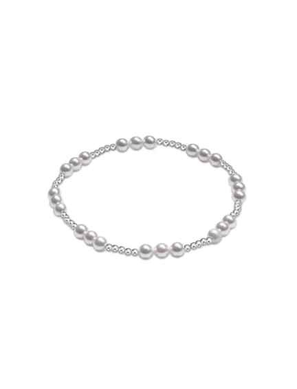 Sterling Pearl Classic Joy Pattern 4mm Bead Bracelet