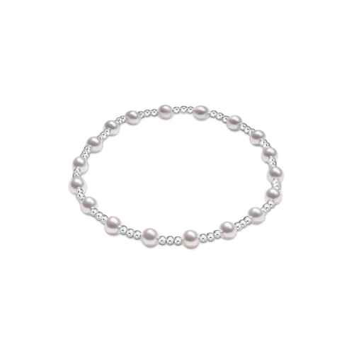 Sterling Pearl Classic Sincerity Pattern 4mm Bead Bracelet