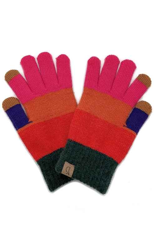 FUCHSIA COLORBLOCK GLOVES