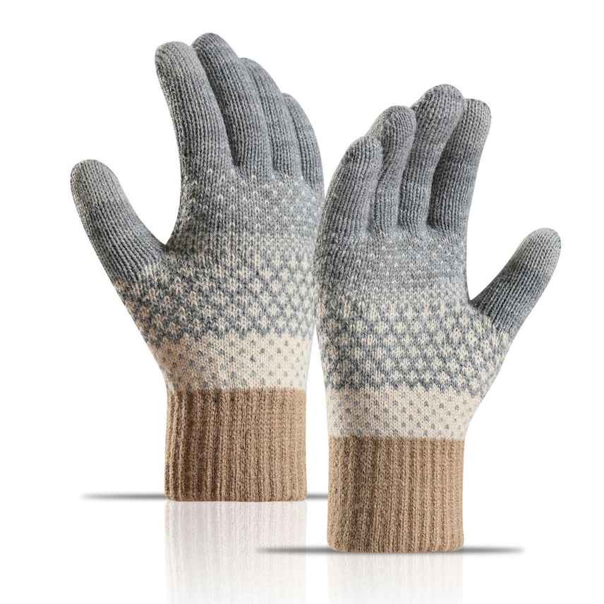 GREY NORDIC COLORBLOCK GLOVES